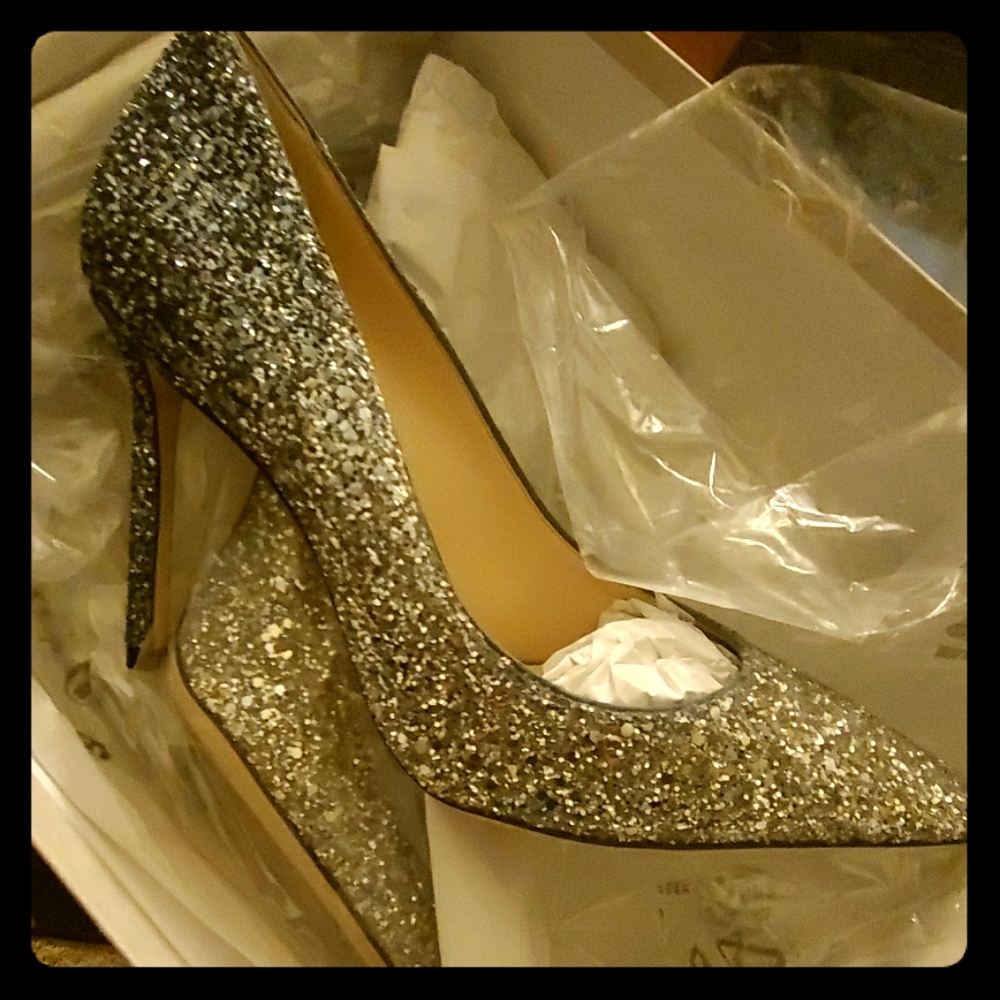 Jimmy choo romy 100 silver dusk/blue